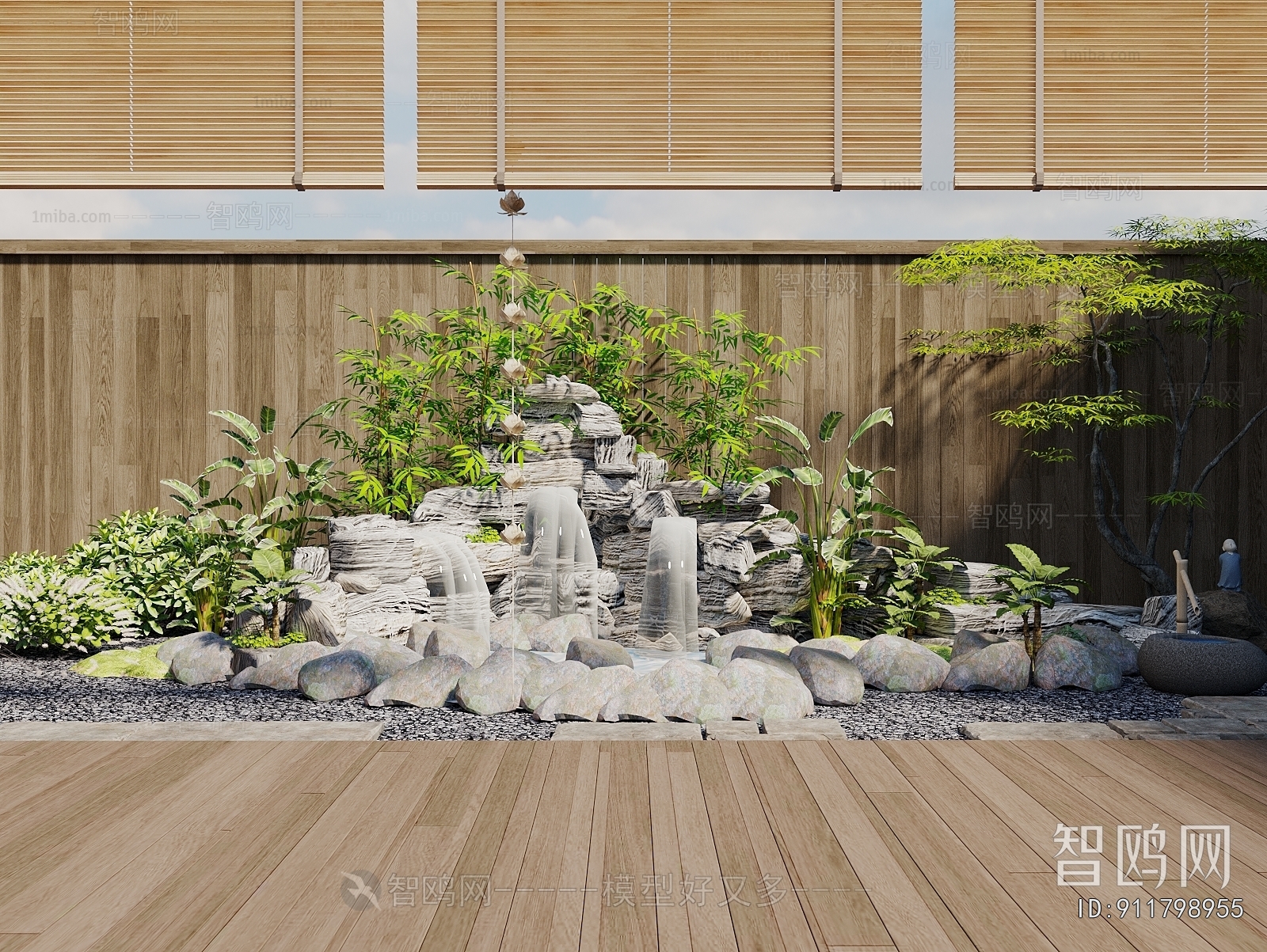 Chinese Style Rockery Waterscape