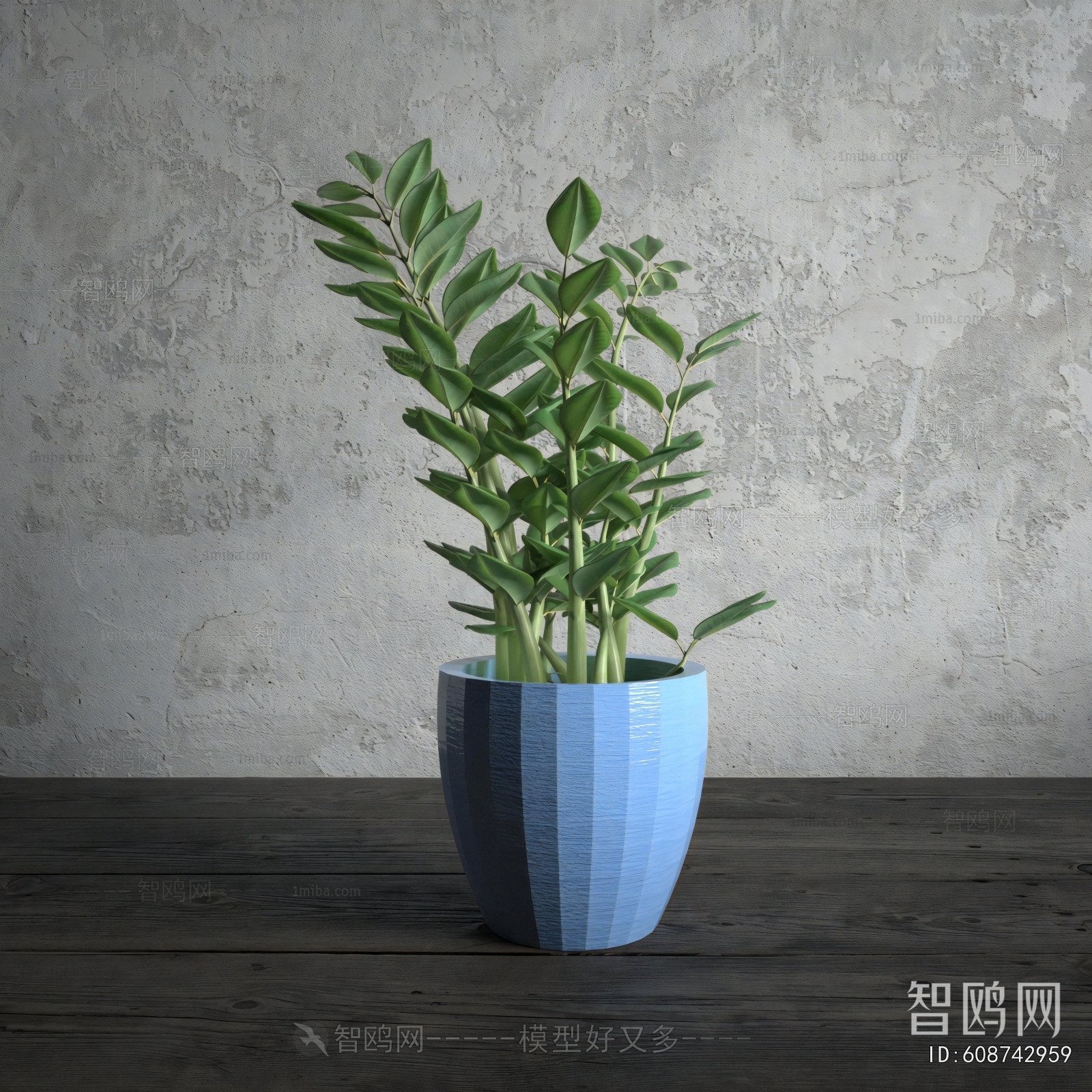 Modern Potted Green Plant
