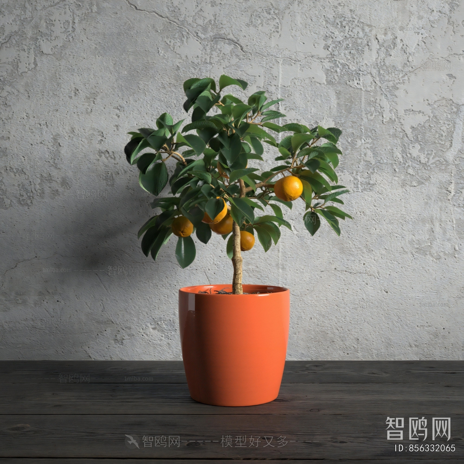 Modern Potted Green Plant