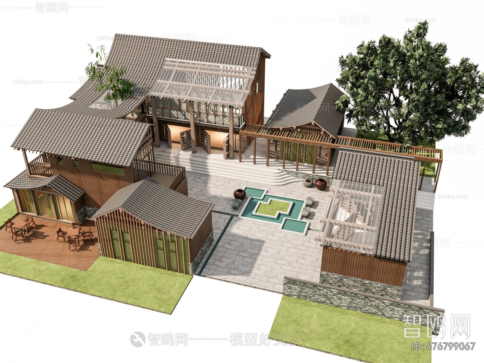 New Chinese Style Appearance Of Commercial Building