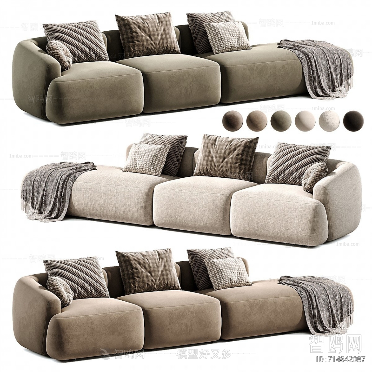 Modern Three-seat Sofa