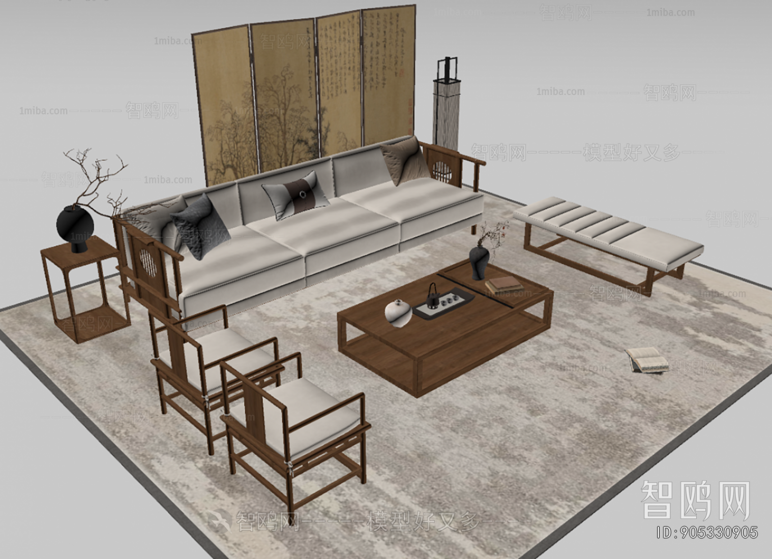 New Chinese Style Sofa Combination