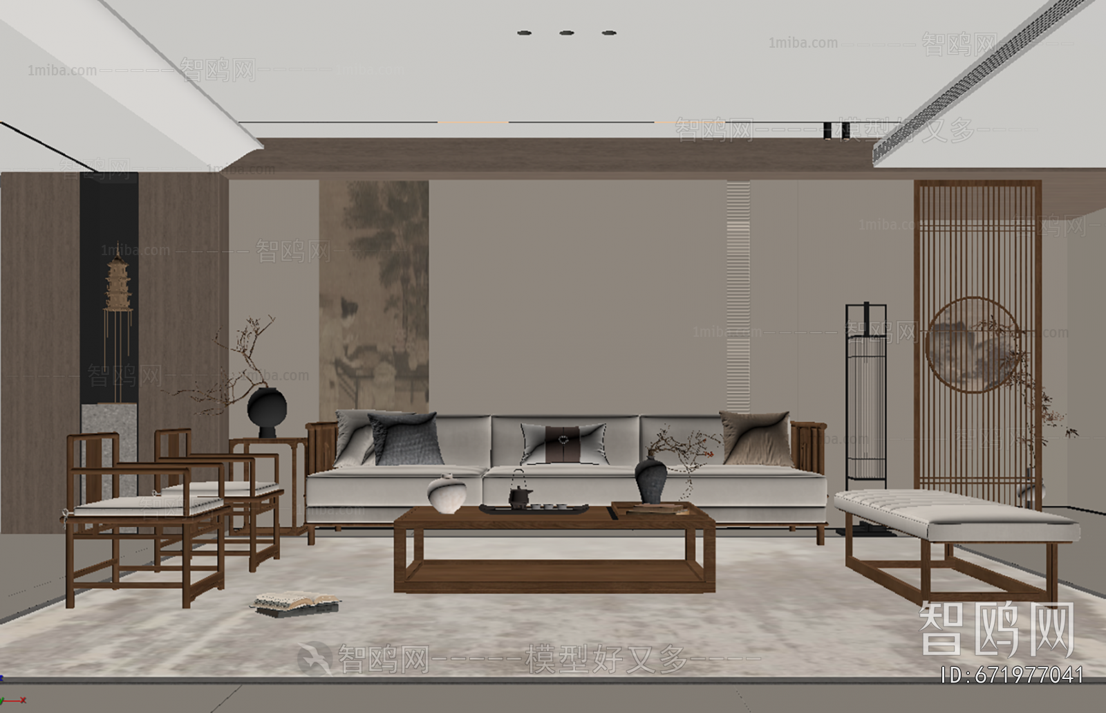 New Chinese Style A Living Room