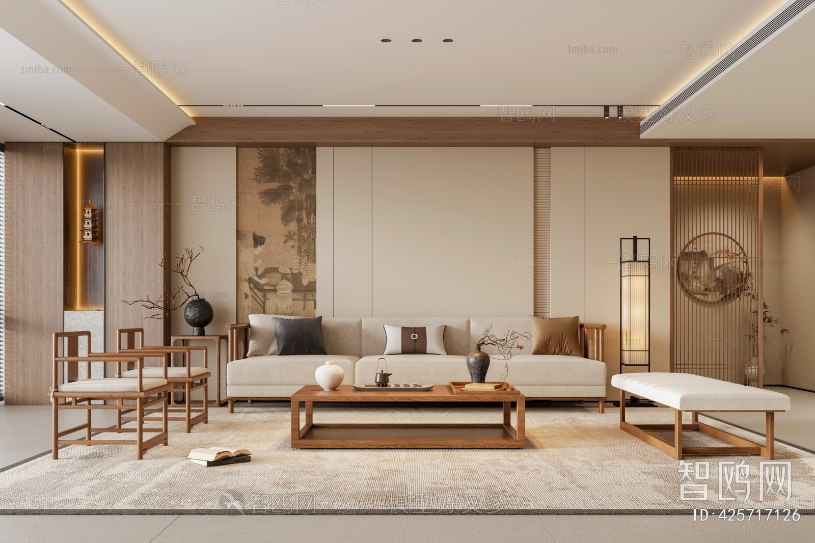 New Chinese Style A Living Room