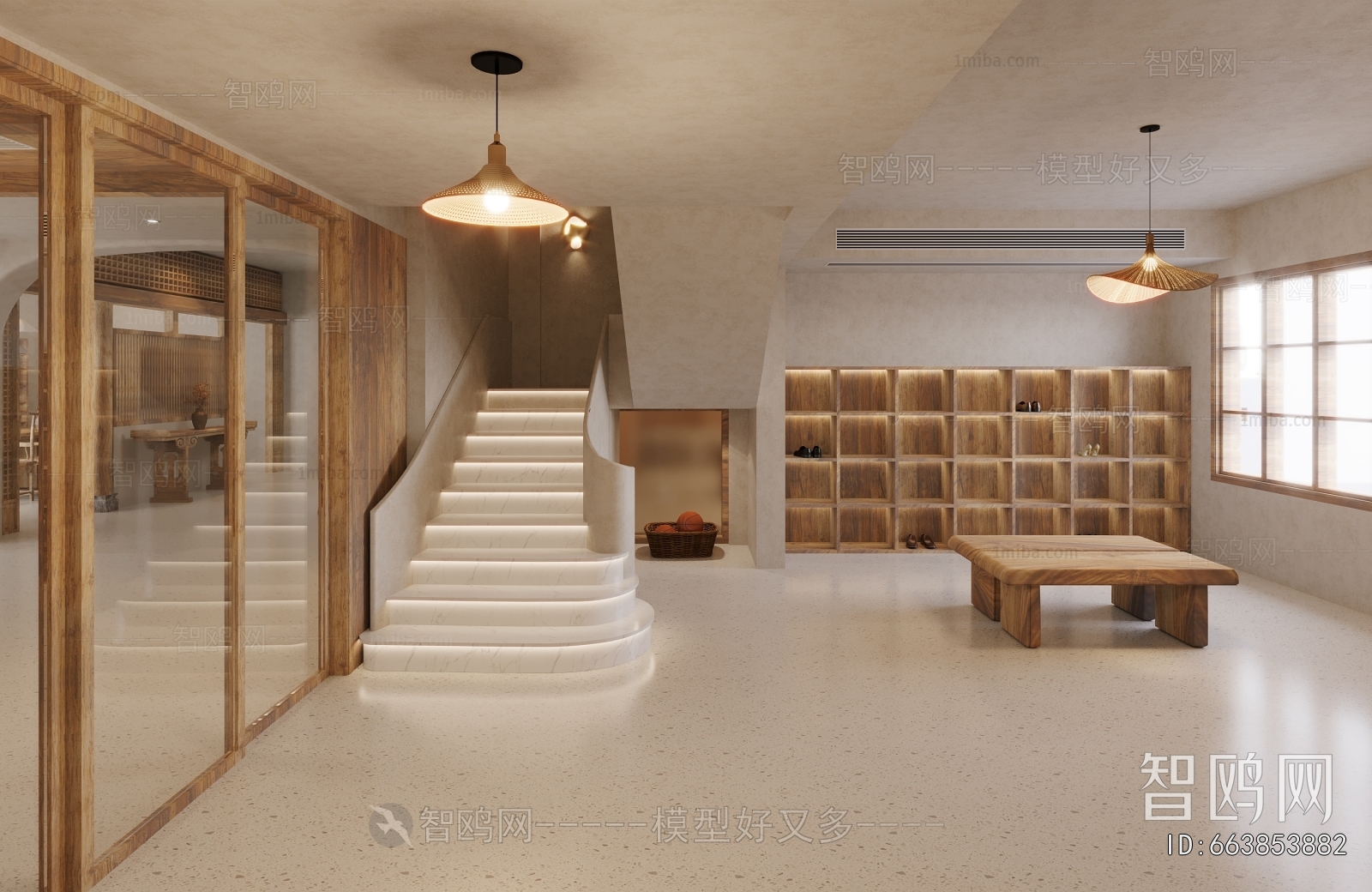 Wabi-sabi Style Stairwell