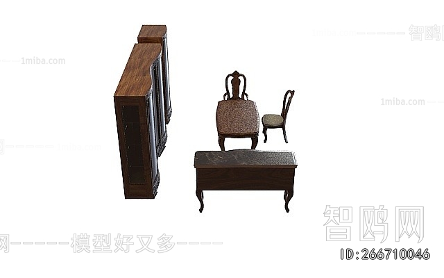 European Style Computer Desk And Chair