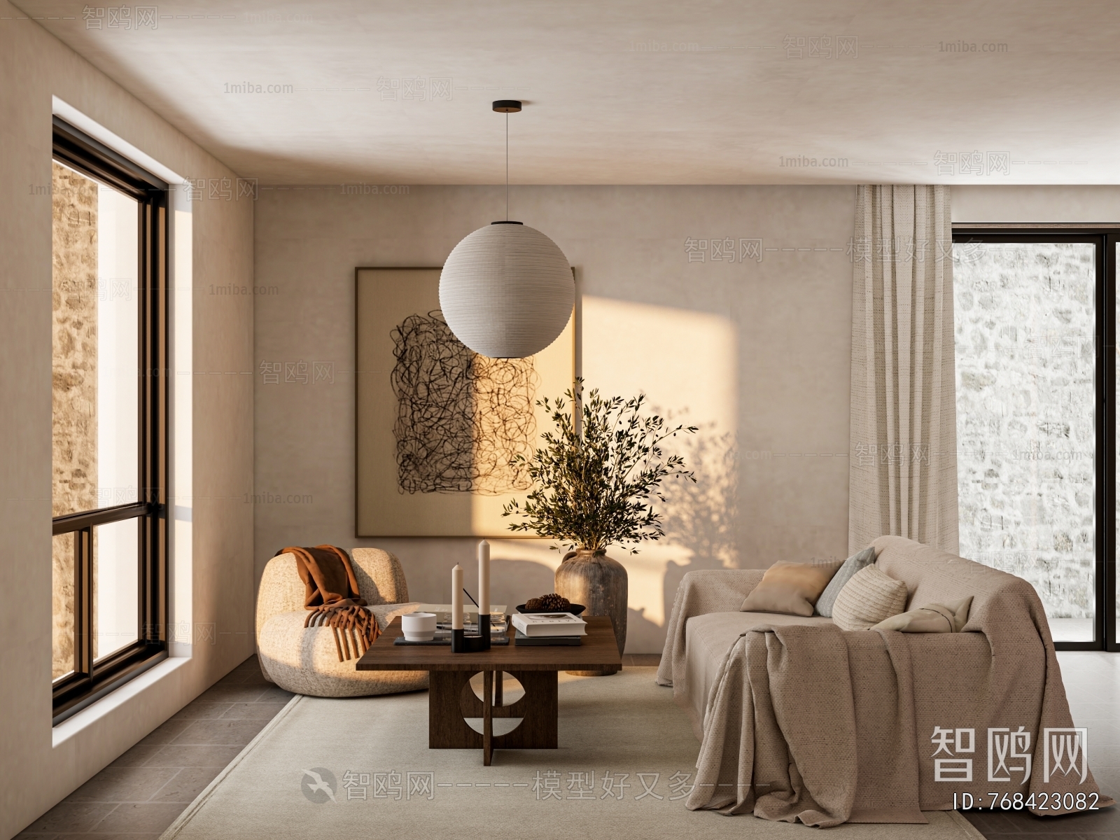 Wabi-sabi Style A Living Room