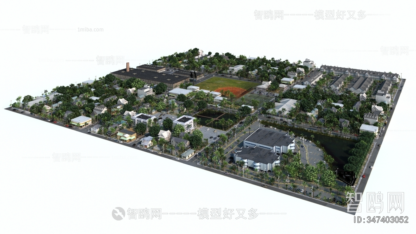 New Chinese Style Architectural Bird's-eye View Planning