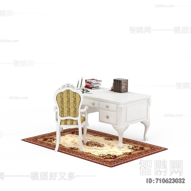 European Style Computer Desk And Chair