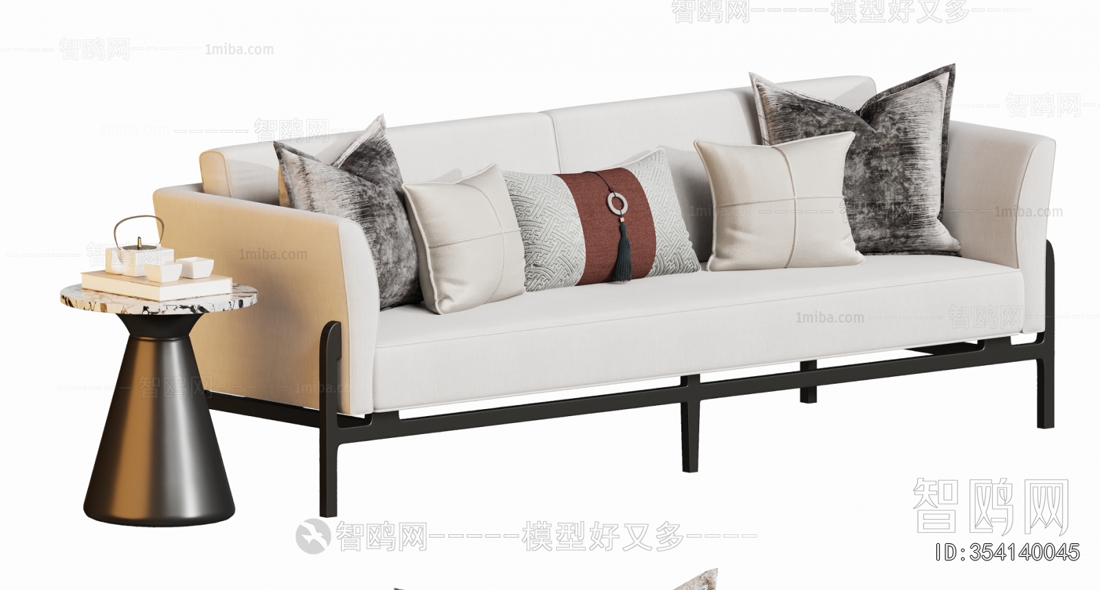 New Chinese Style Three-seat Sofa