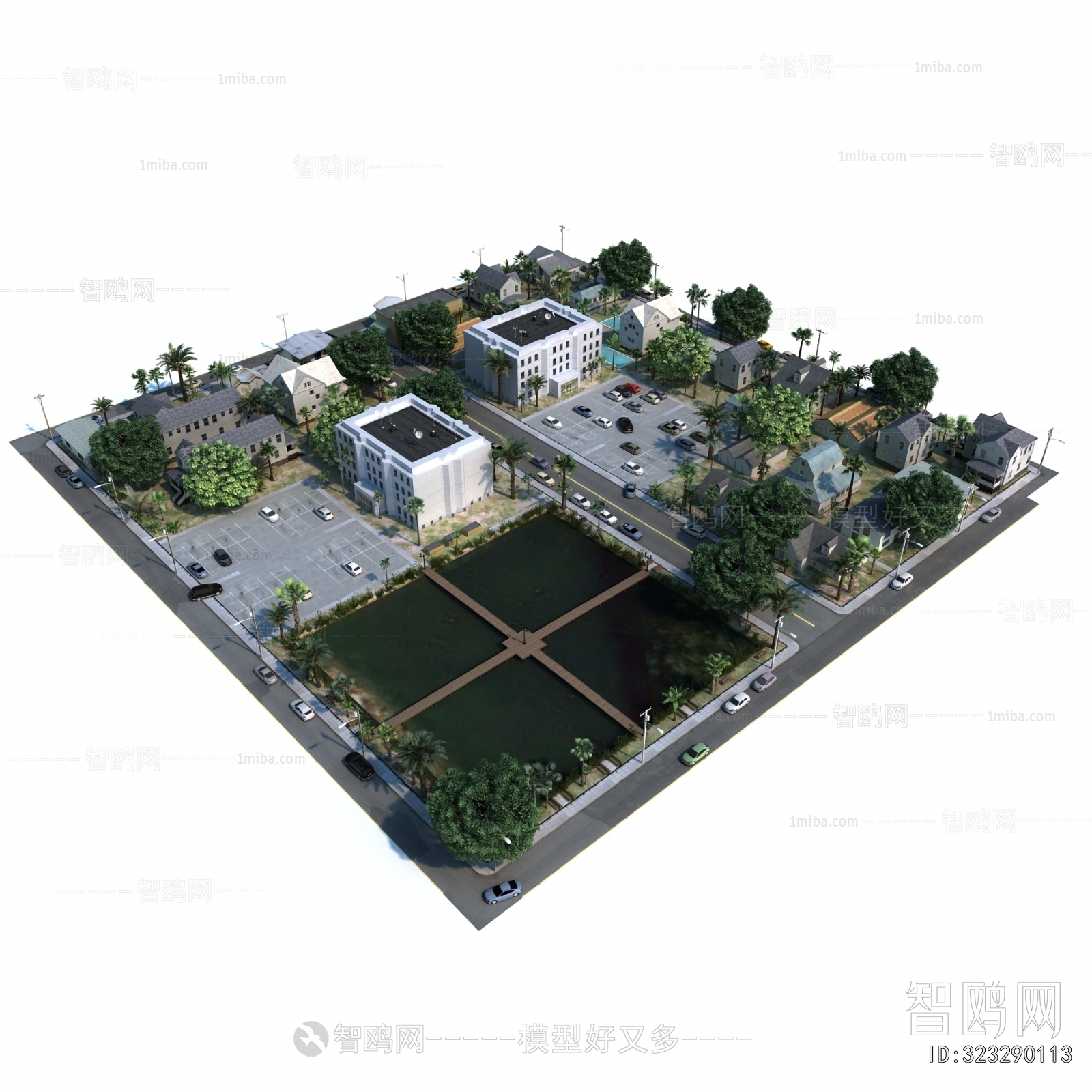 Modern Architectural Bird's-eye View Planning