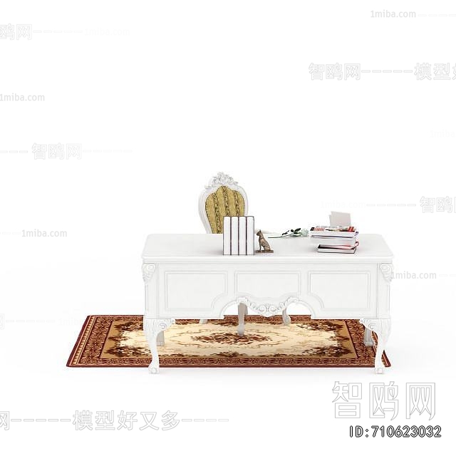 European Style Computer Desk And Chair