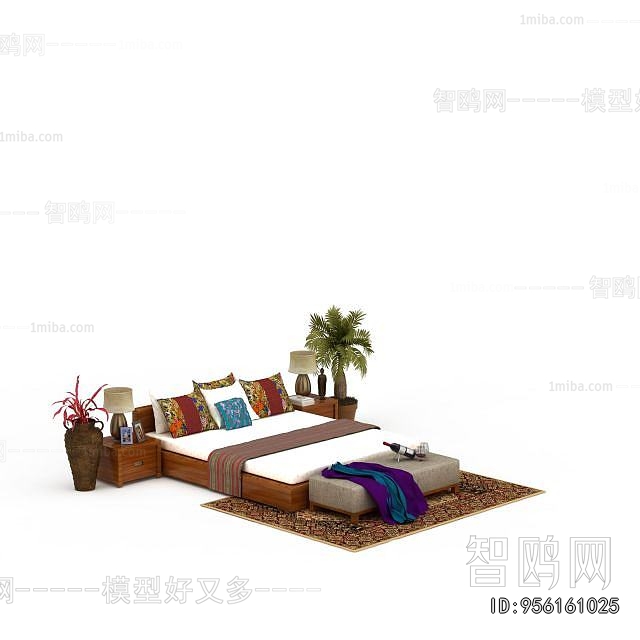 New Chinese Style Double Bed