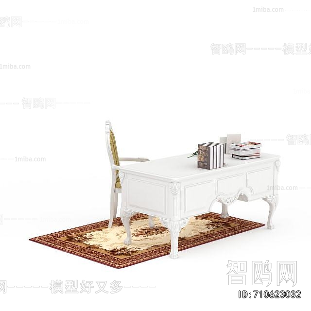 European Style Computer Desk And Chair