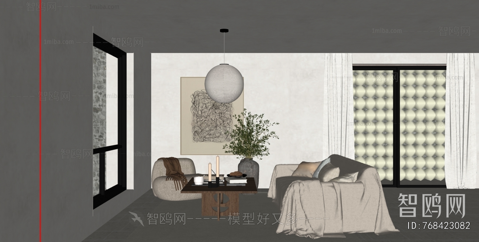 Wabi-sabi Style A Living Room