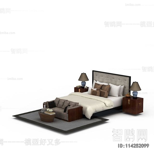 New Chinese Style Double Bed