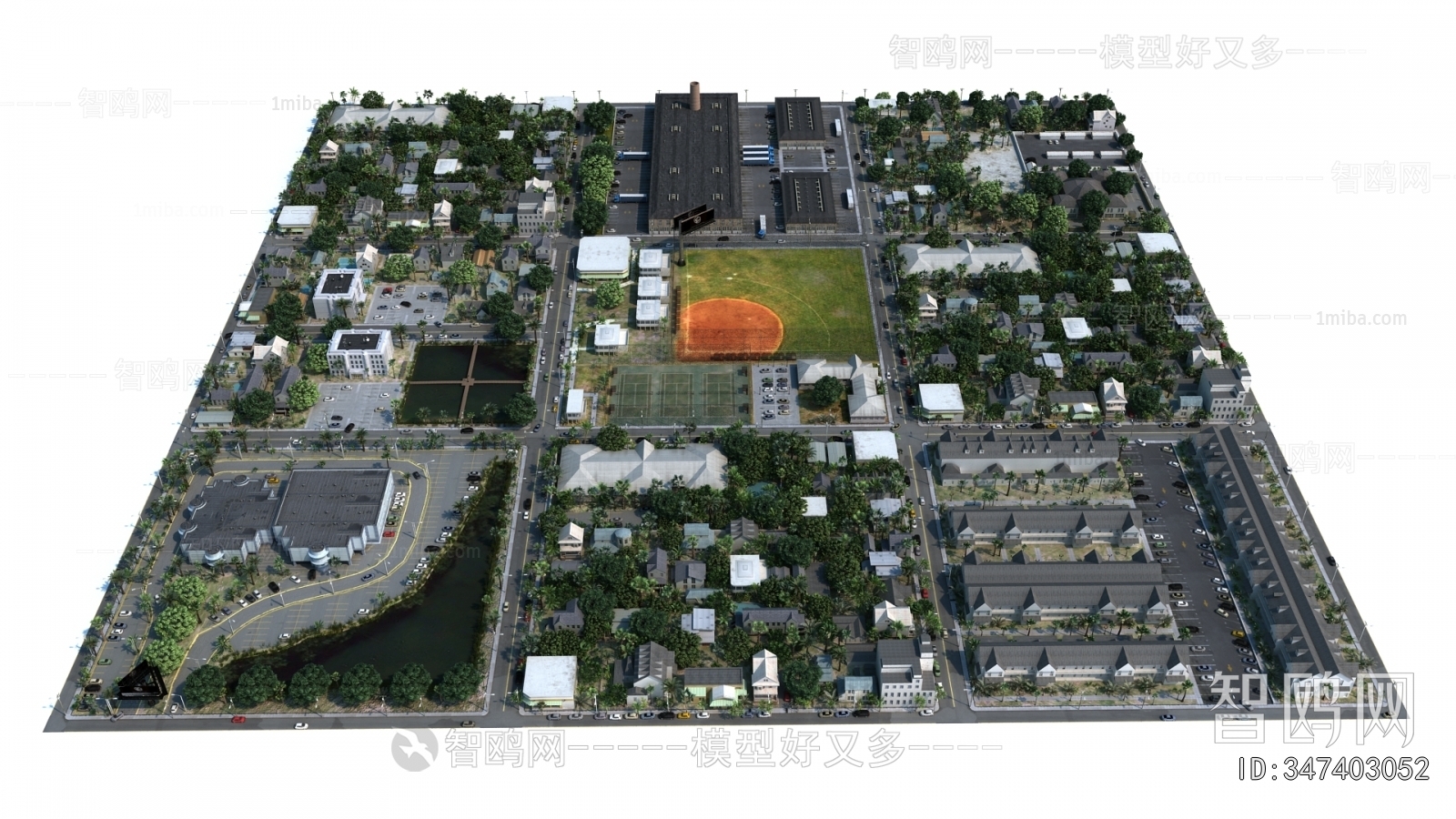 New Chinese Style Architectural Bird's-eye View Planning