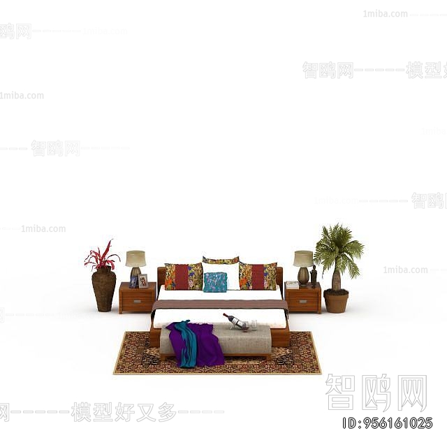 New Chinese Style Double Bed