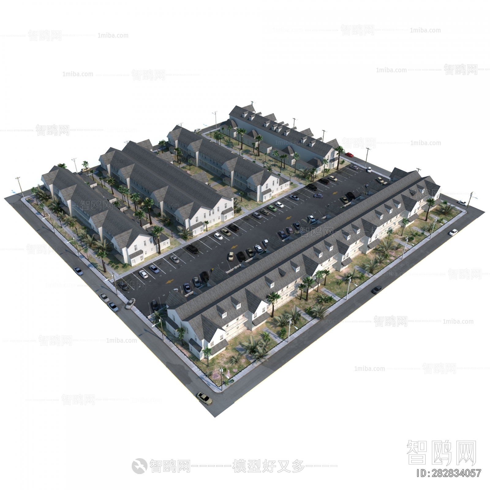 New Chinese Style Architectural Bird's-eye View Planning