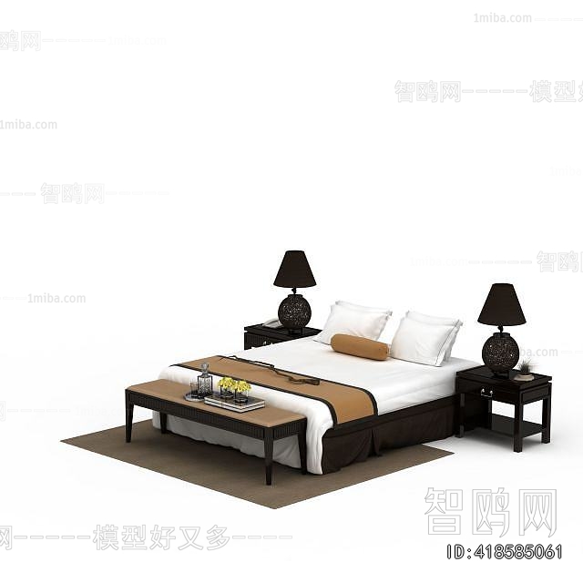 New Chinese Style Double Bed