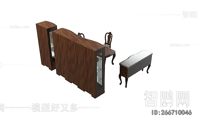 European Style Computer Desk And Chair