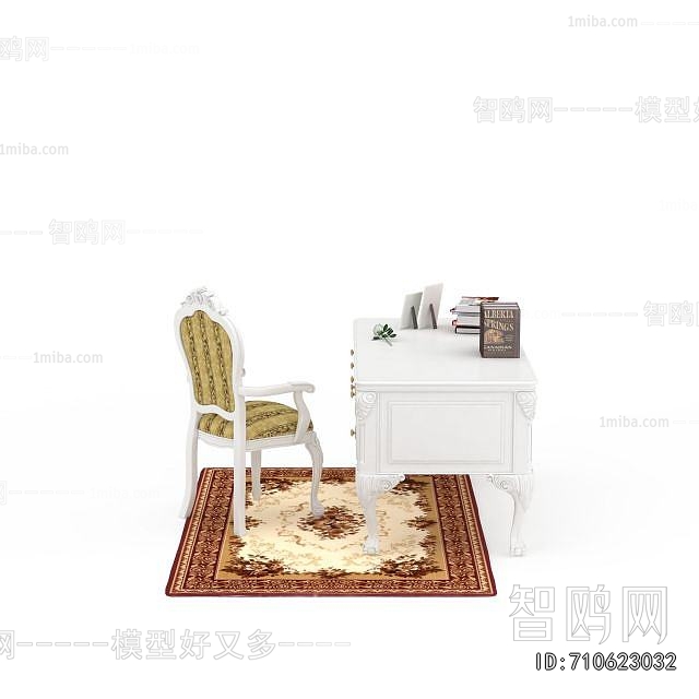 European Style Computer Desk And Chair