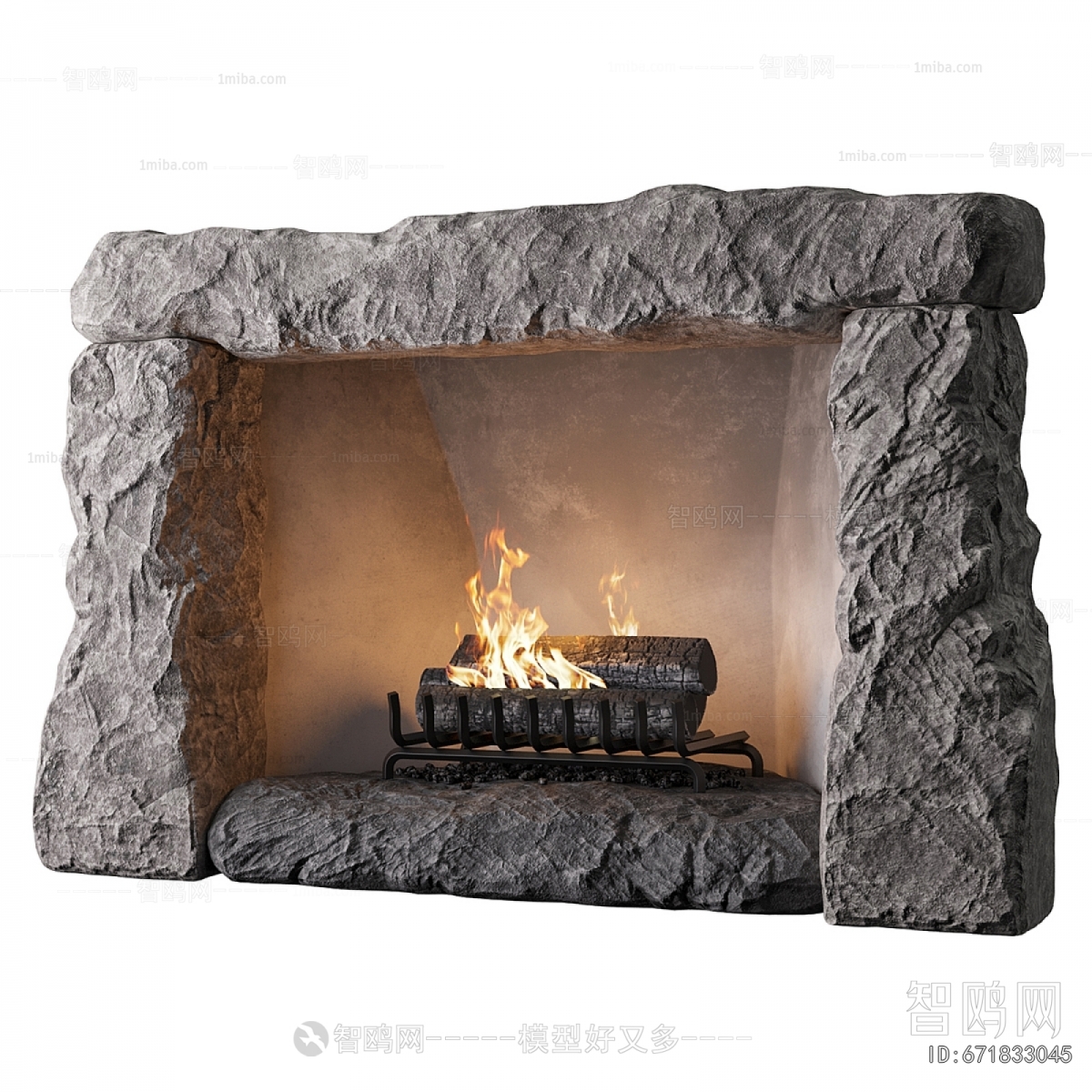 Wabi-sabi Style Fireplace