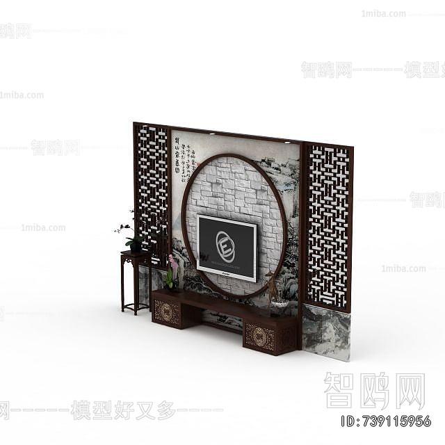 New Chinese Style TV Wall