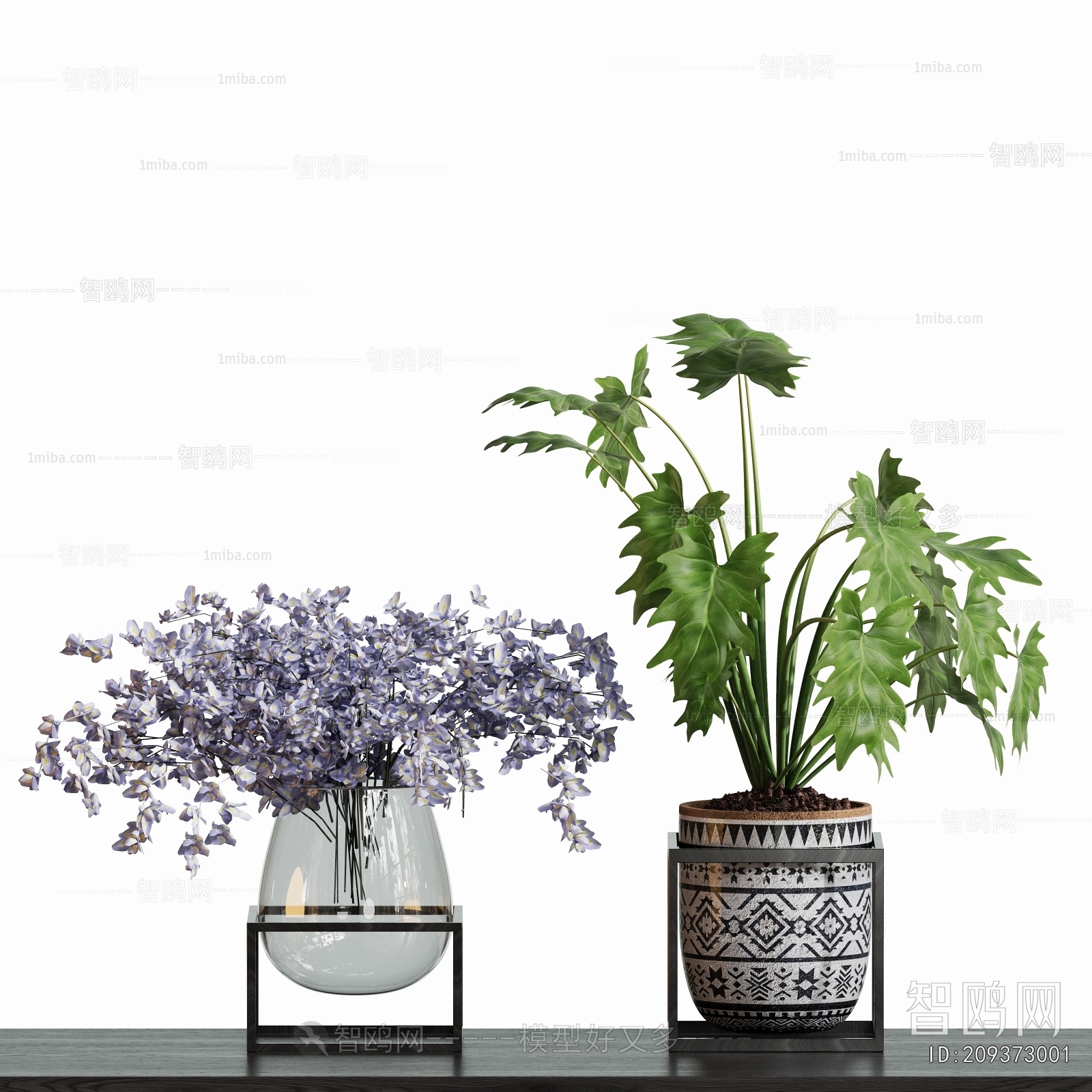 Modern Potted Green Plant