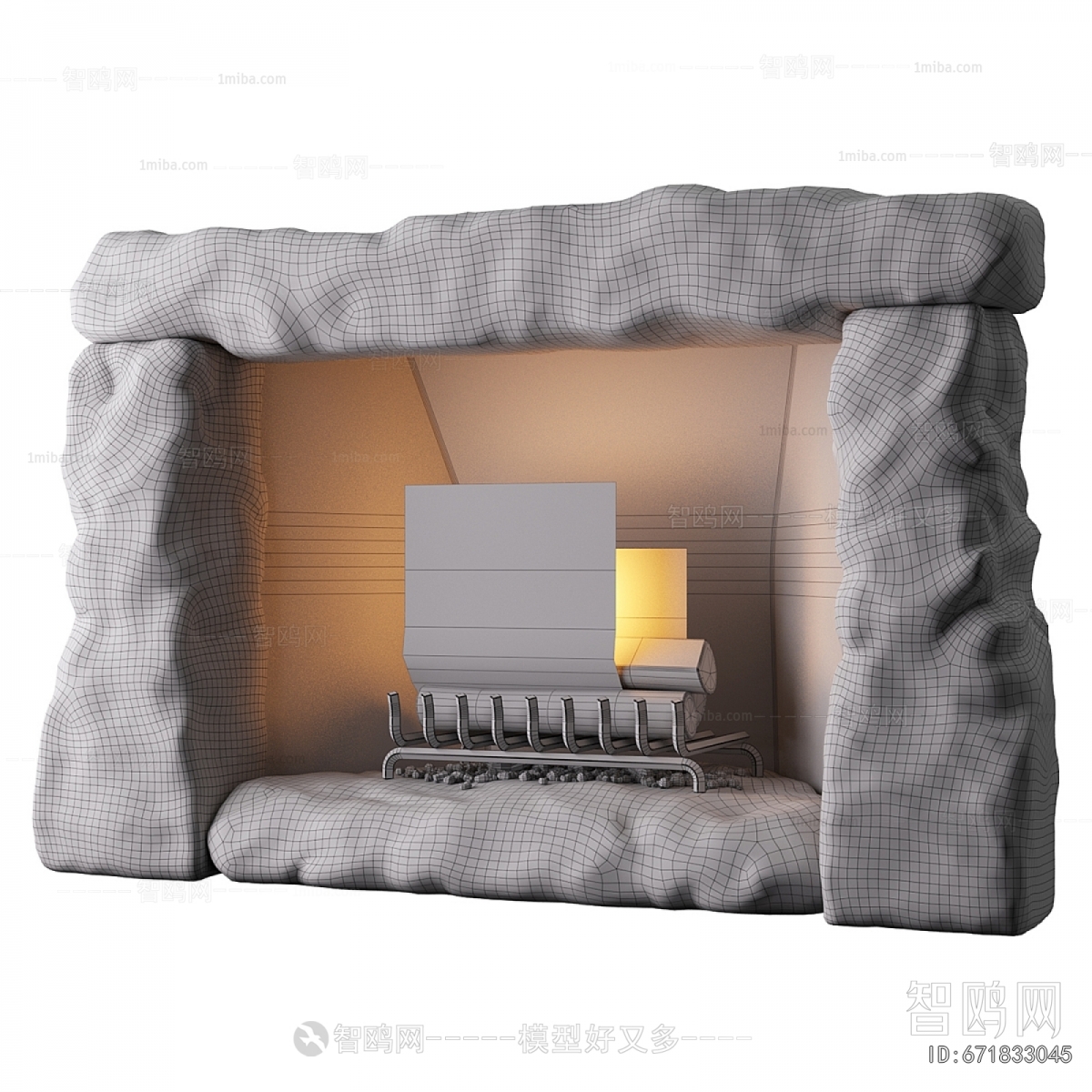 Wabi-sabi Style Fireplace