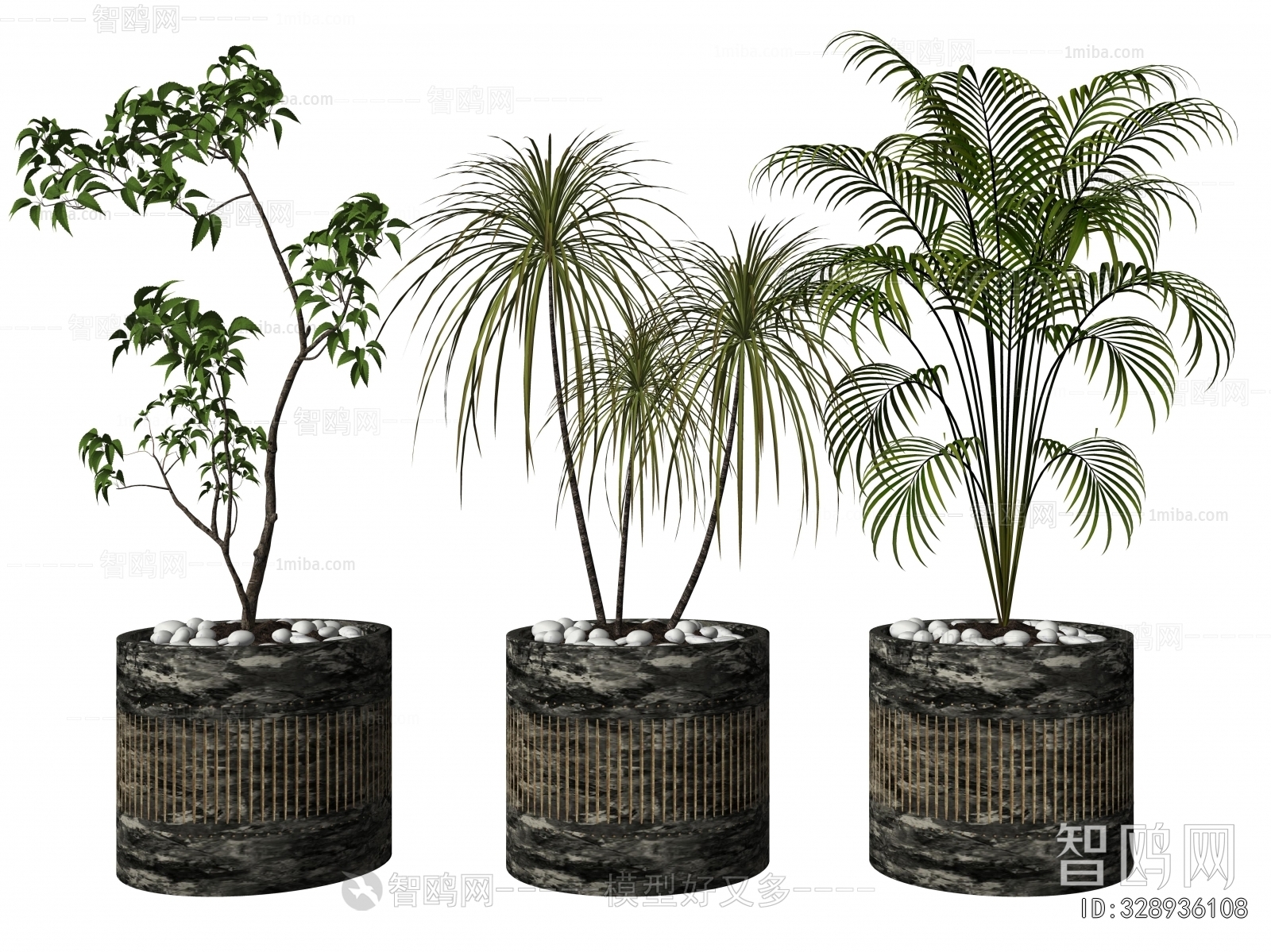 Modern Ground Green Plant Potted Plants