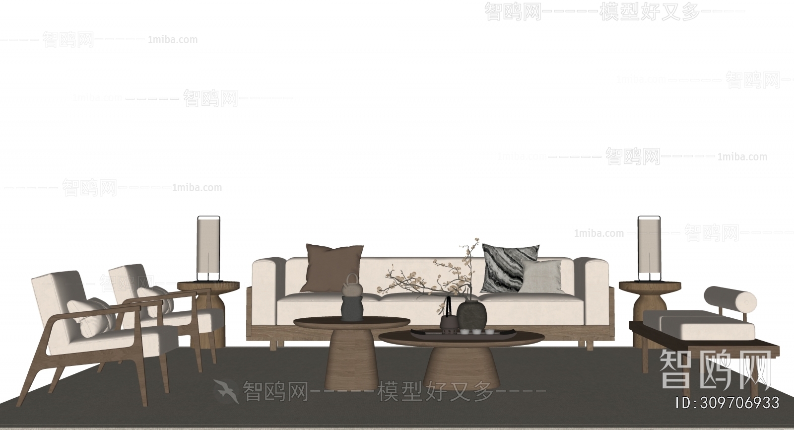 New Chinese Style Sofa Combination