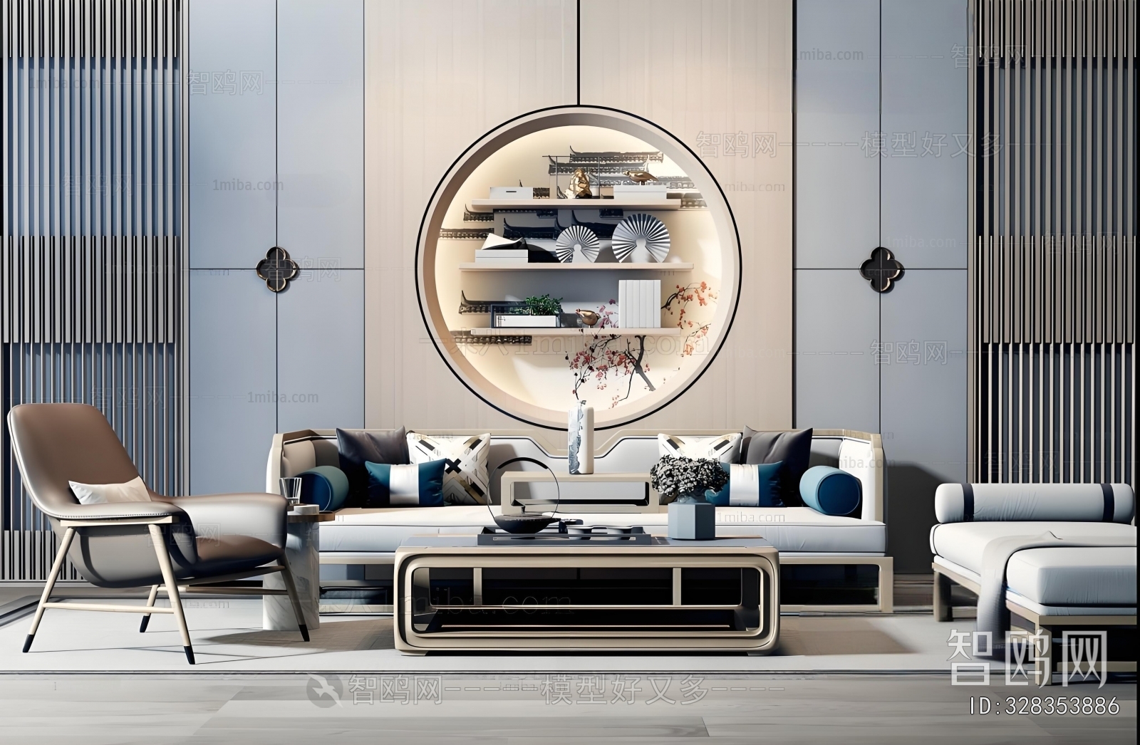 New Chinese Style Sofa Combination