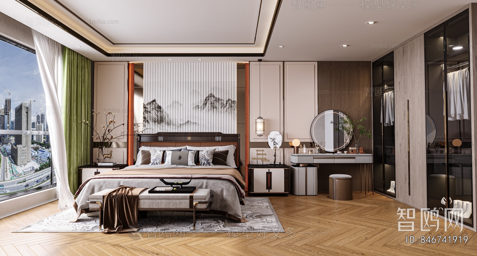 New Chinese Style Bedroom