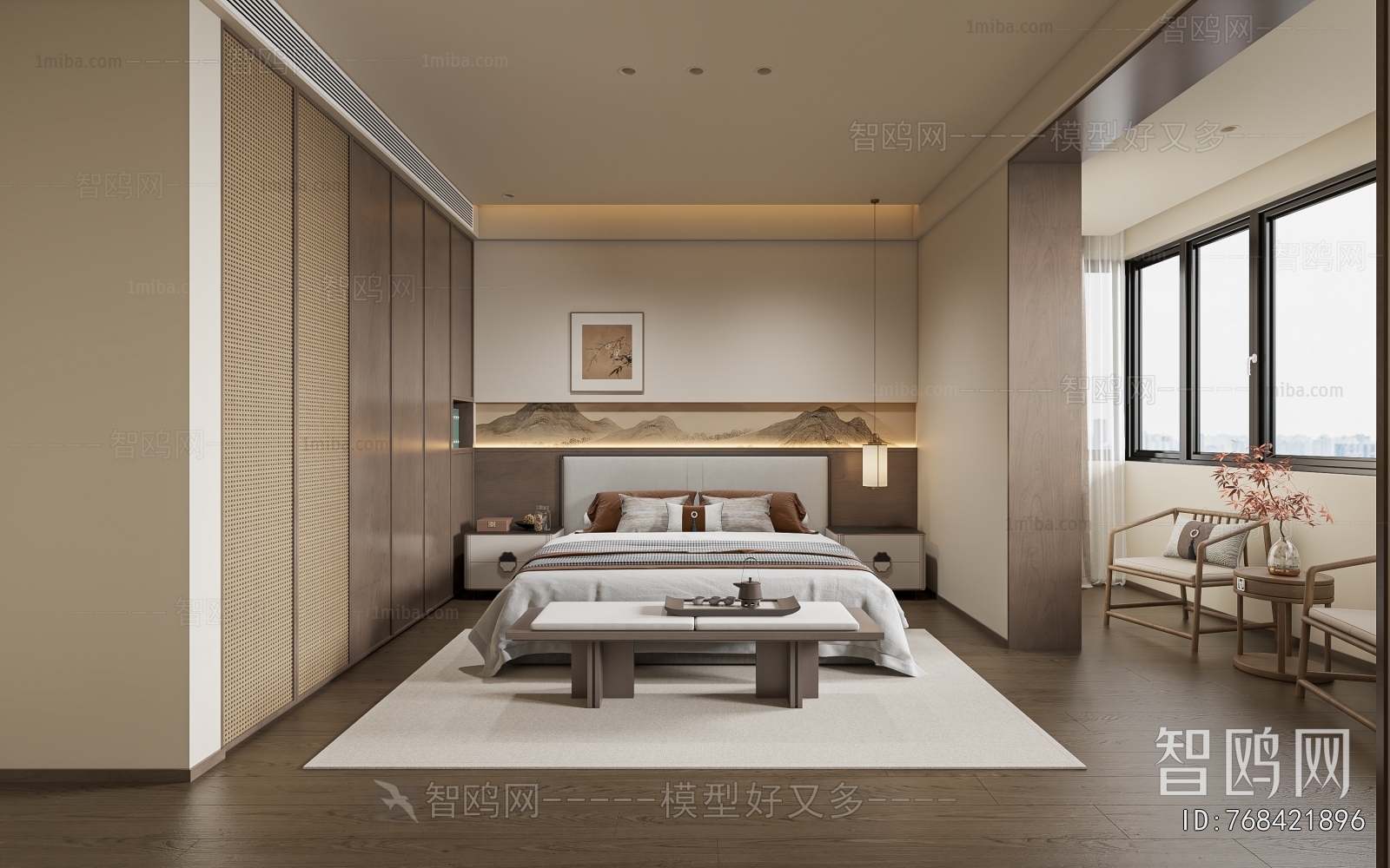 New Chinese Style Bedroom