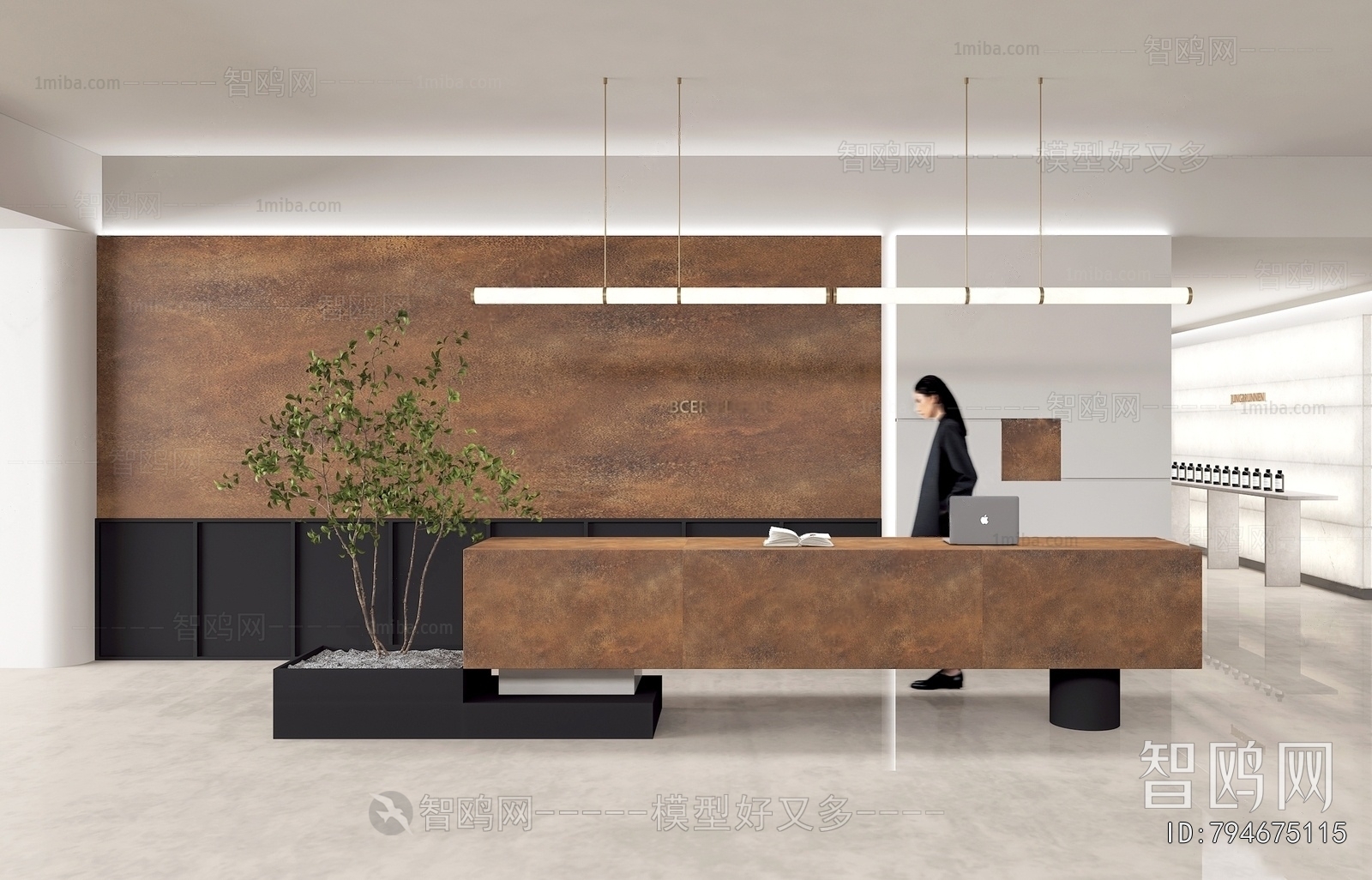 Wabi-sabi Style Office Reception Desk