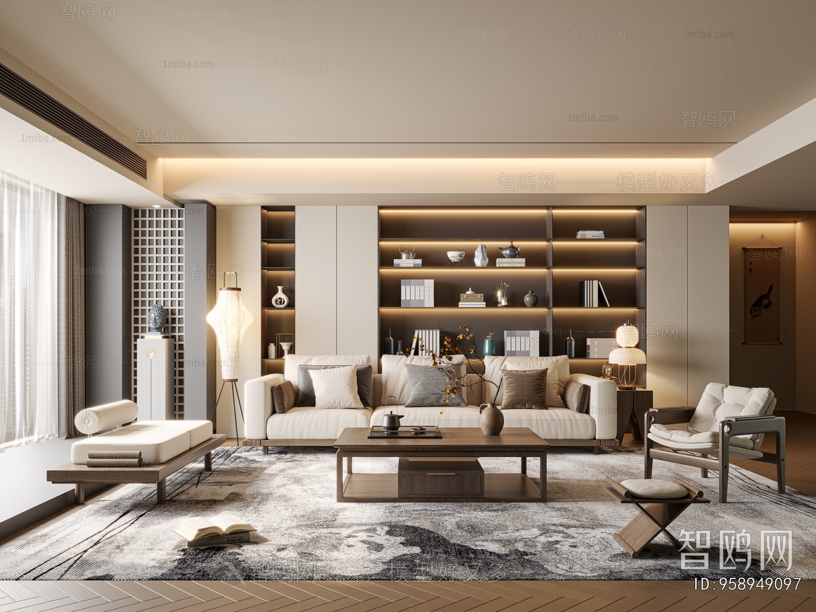 New Chinese Style A Living Room