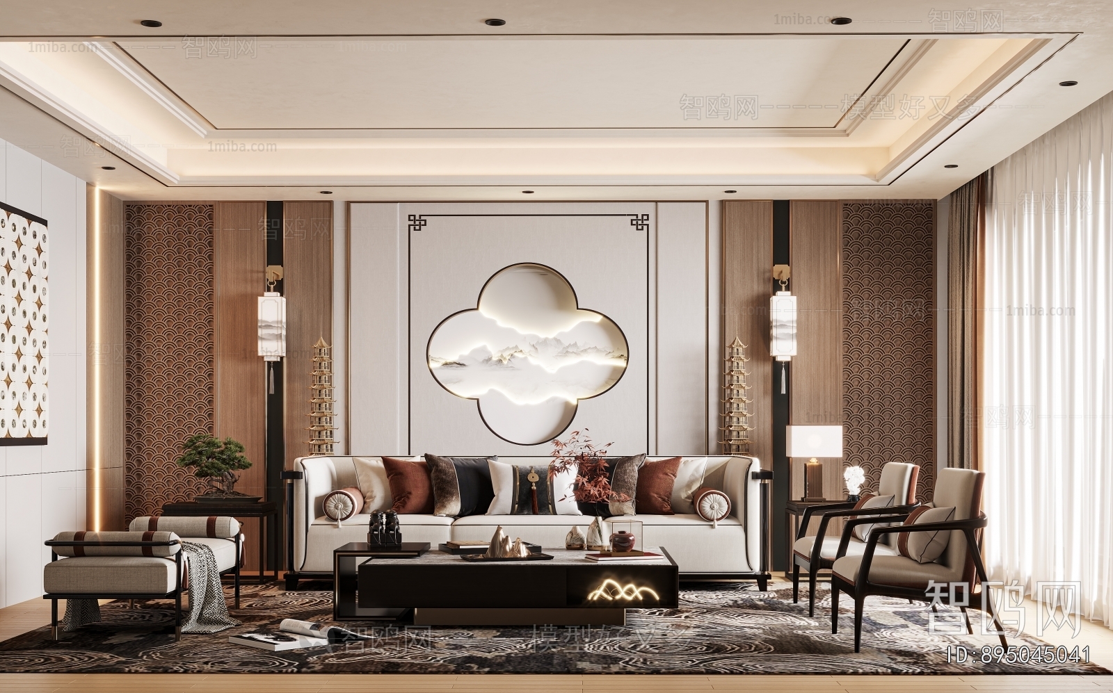 New Chinese Style A Living Room