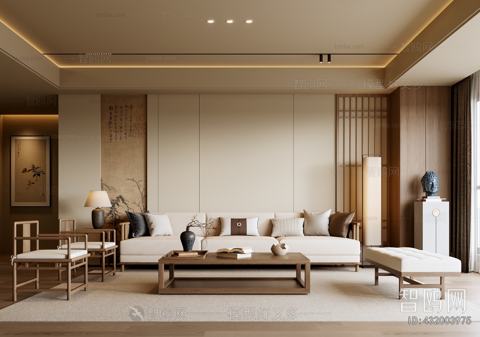 New Chinese Style A Living Room