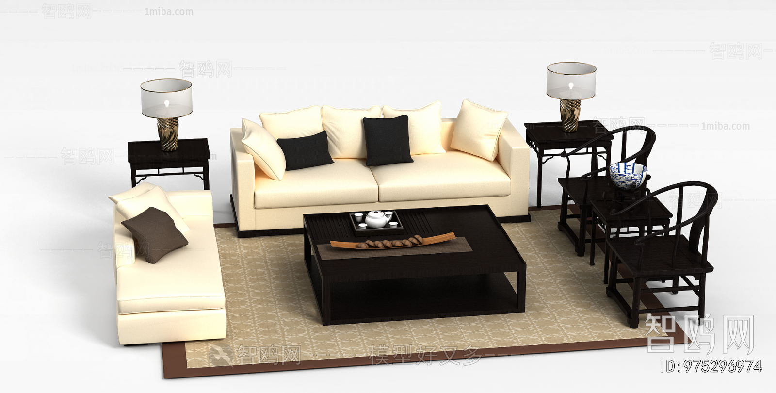 New Chinese Style Sofa Combination