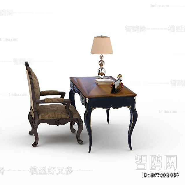 European Style Computer Desk And Chair