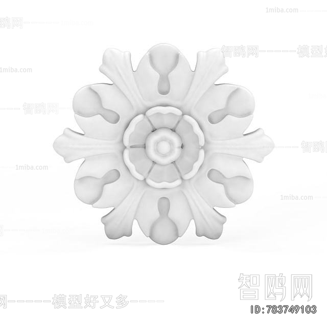 European Style Plaster Carved Top Plate