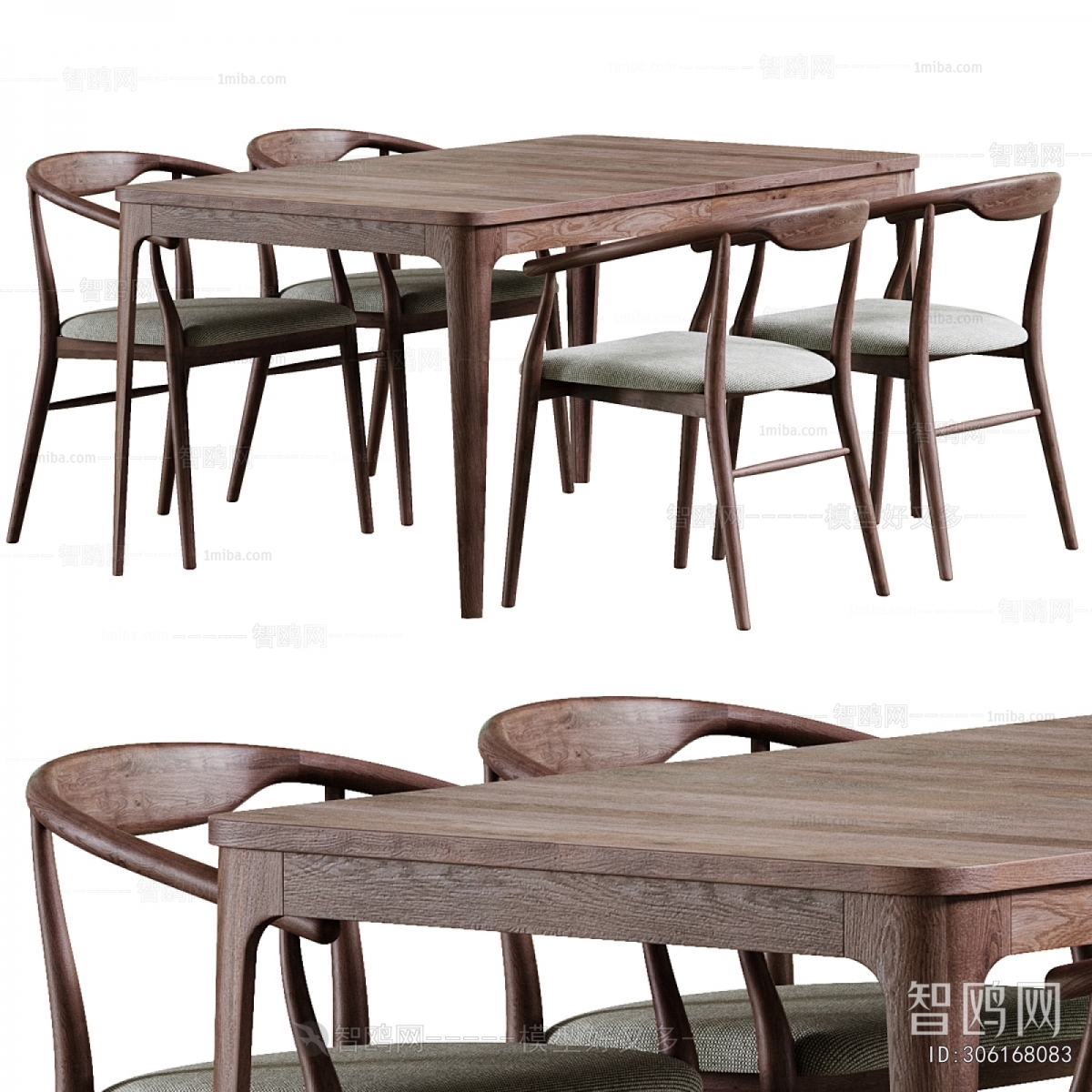 Wabi-sabi Style Dining Table And Chairs