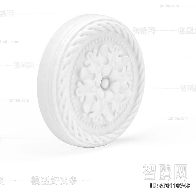 European Style Plaster Carved Top Plate