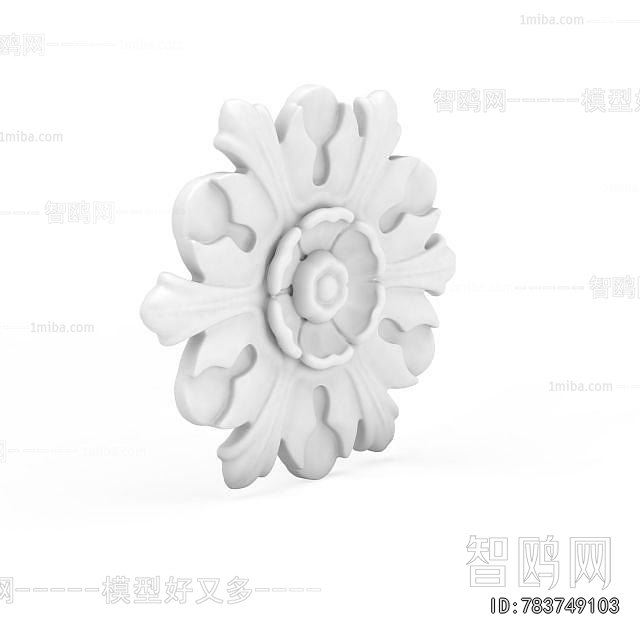 European Style Plaster Carved Top Plate