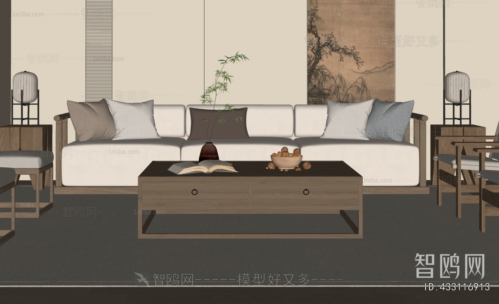 New Chinese Style Sofa Combination