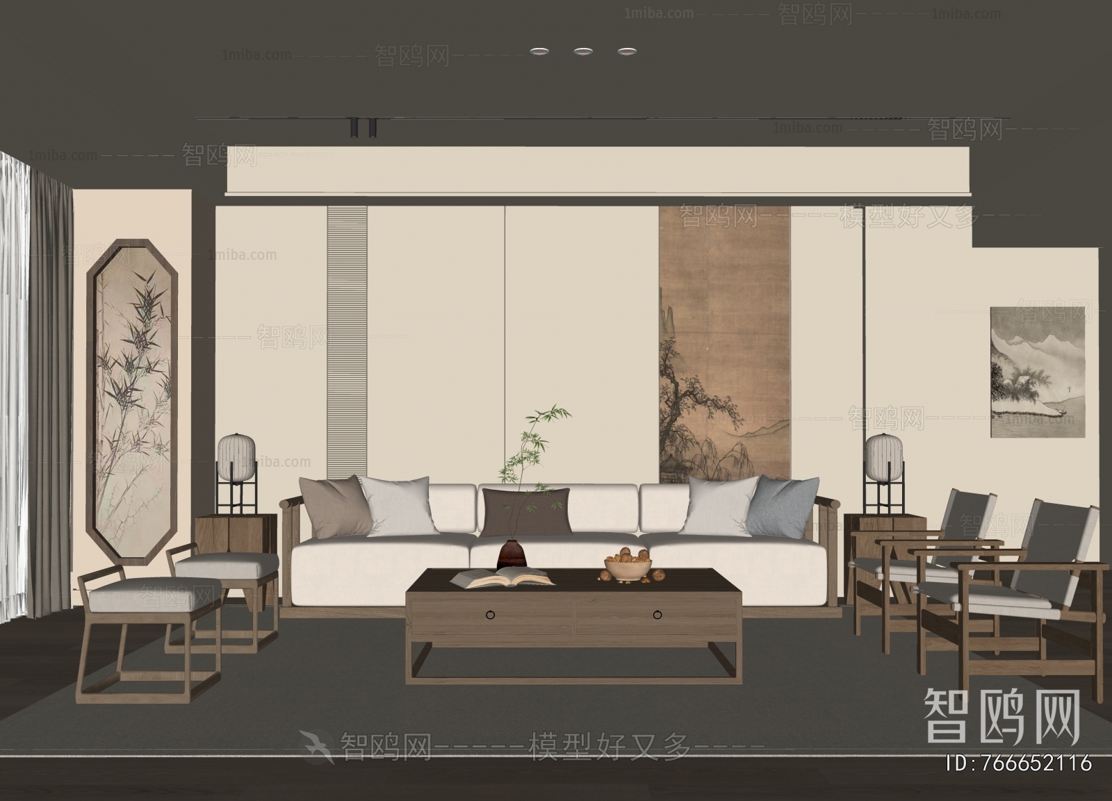 New Chinese Style A Living Room