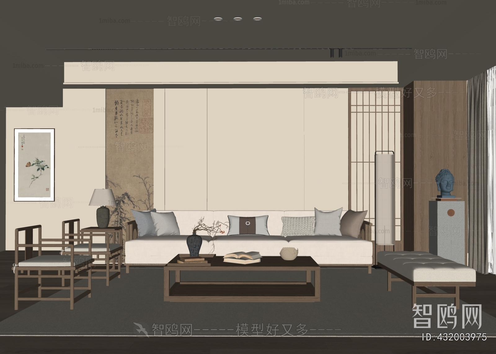 New Chinese Style A Living Room