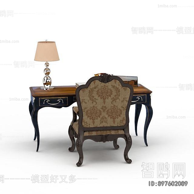 European Style Computer Desk And Chair