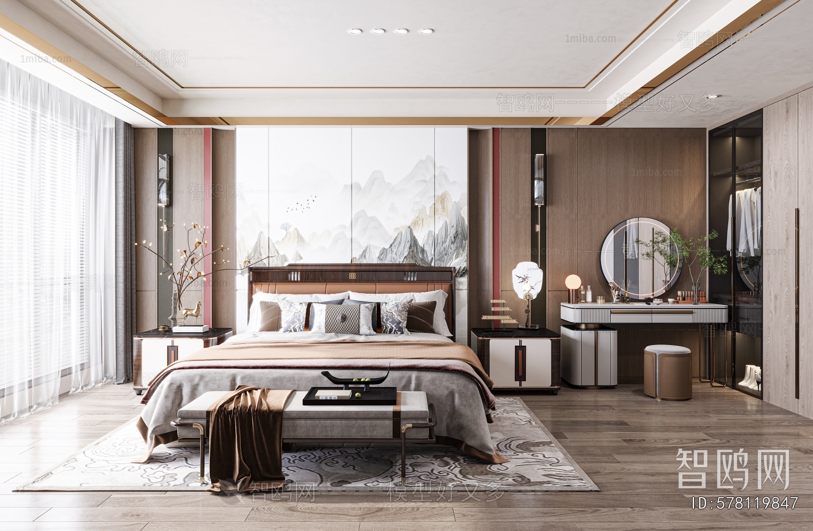 New Chinese Style Bedroom